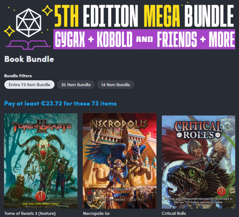 Humble Bundle – Everything for your Adventures – The Kind GM